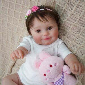 Bebê reborn menina silicone realista cabelos curtos
