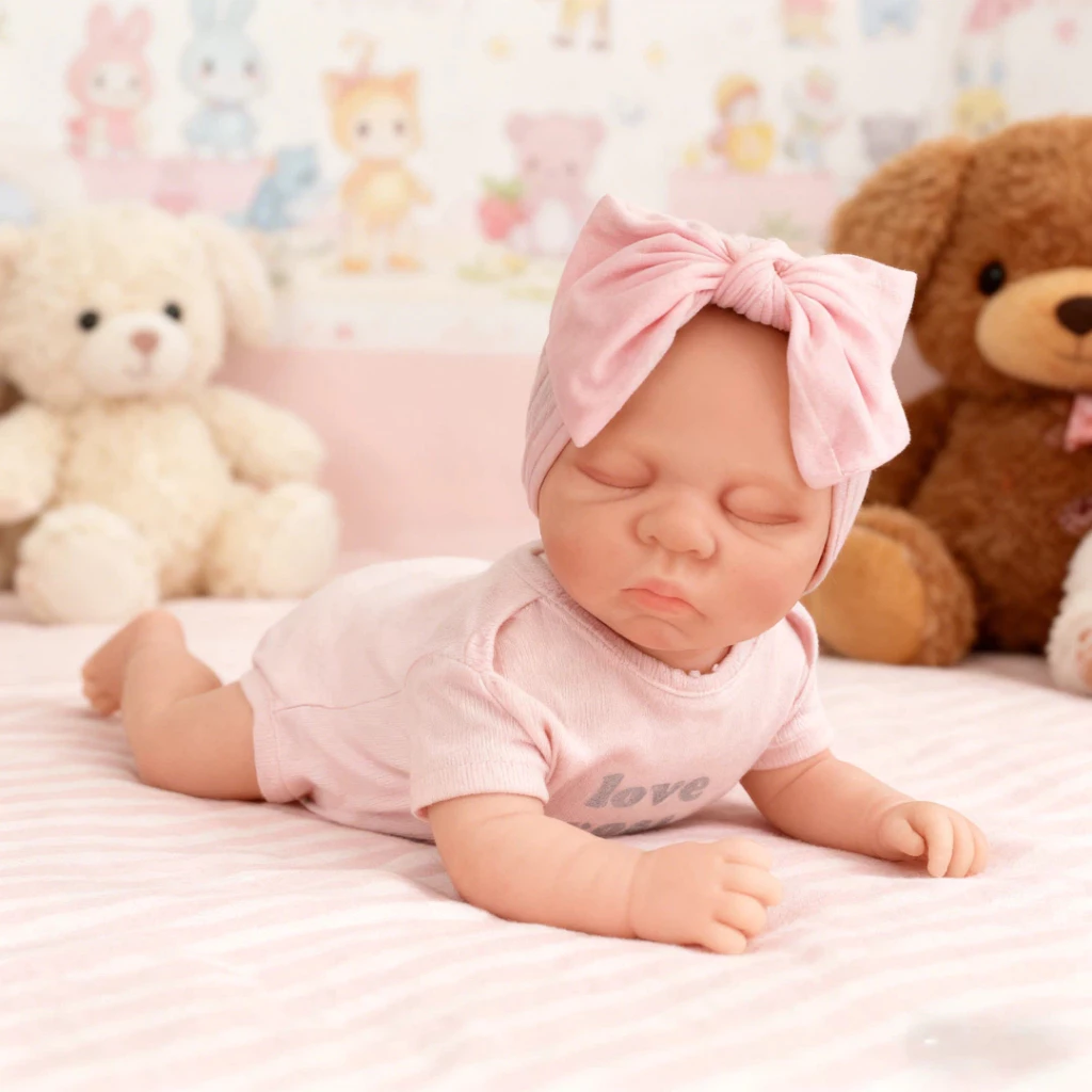 Bebê reborn menina olhos fechados - Imagem 3