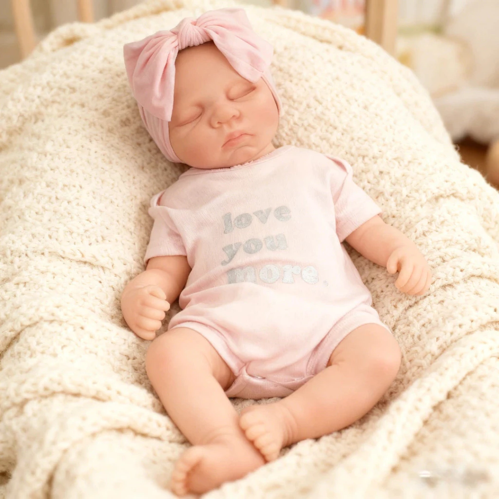 Bebê reborn menina olhos fechados - Imagem 4