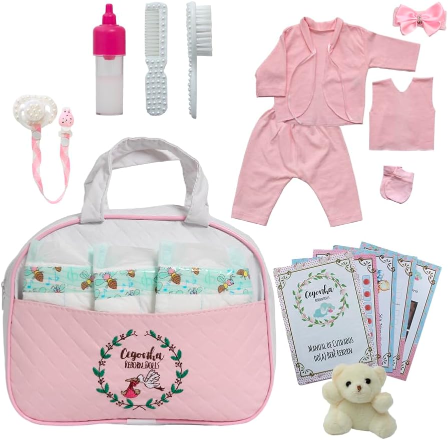kit de roupas e acessórios para bebê reborn menina
