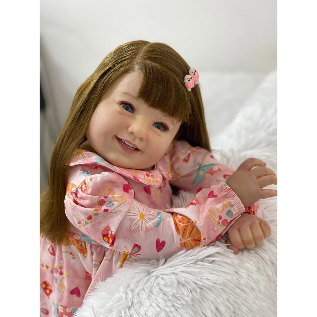 Bebê Reborn Toddler Menina, Cammi Com Acessórios 70cm